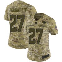 Nike Jacksonville Jaguars 27 Leonard Fournette Camo Womens Stitched NFL Limited 2018 Salute to Service Jersey Womens